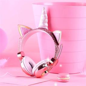 img 1 attached to Headphones Microphone Children Christmas Pink Unicorn