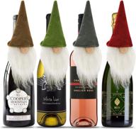 🍷 mistorri christmas wine bottle decorations - 4 gnome wine bottle toppers for festive holiday decor and perfect hostess gifts логотип