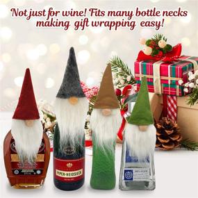 img 2 attached to 🍷 Mistorri Christmas Wine Bottle Decorations - 4 Gnome Wine Bottle Toppers for Festive Holiday Decor and Perfect Hostess Gifts