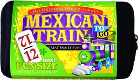 img 1 attached to Convenient and Portable Mexican Train Dominoes Set - Dominoes To Go!