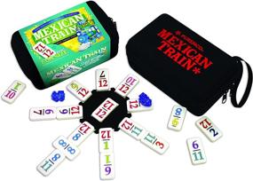 img 2 attached to Convenient and Portable Mexican Train Dominoes Set - Dominoes To Go!