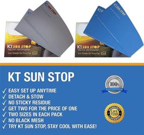 img 2 attached to 🌞 KT Sunstop Windshield Sunshade - Universal Car Window Shades for All Vehicles - Sun & Glare Blocker with UV Ray Protection for Drivers and Passengers - Pack of 2 Non-Toxic Plastic Shades
