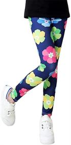 img 2 attached to Vibrant Rainbow Bottom Leggings for Girls: Stretchy and Stylish Girls' Clothing