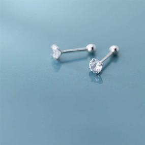 img 1 attached to Stunning 20G Crystal Cartilage Stud Earrings in Sterling Silver - Hypoallergenic Women's Jewelry