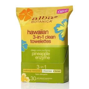 img 3 attached to 🍍 Alba Botanica Hawaiian 3-In-1 Clean Towelettes: Deep Pore Purifying Enzyme with Pineapple - 25 Count (Packaging Variation)