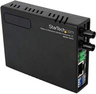 🌐 startech.com 10/100 mbps ethernet to fiber optic media converter - multimode st - 1310nm - 2km - full/half duplex (mcm110st2) in black logo