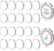 🎄 48-pack acrylic transparent circle discs christmas decoration set - keychain blanks round clear transparent acrylic tags for diy crafts and projects, 2 inch x 2.3 mm logo