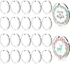 img 4 attached to 🎄 48-Pack Acrylic Transparent Circle Discs Christmas Decoration Set - Keychain Blanks Round Clear Transparent Acrylic Tags for DIY Crafts and Projects, 2 Inch x 2.3 mm