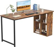 homfio 47.2'' computer desk: stylish storage shelves, student writing desk, rustic brown logo