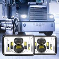 🚛 auxbeam 60w 4x6 светодиодные фары: замена с разрешением dot для грузовиков peterbilt kenworth freightinger ford probe chevrolet oldsmobile cutlass - 2 шт. серебристого цвета логотип