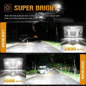 img 3 attached to 🚛 Auxbeam 60W 4x6 светодиодные фары: Замена с разрешением DOT для грузовиков Peterbilt Kenworth Freightinger Ford Probe Chevrolet Oldsmobile Cutlass - 2 шт. серебристого цвета