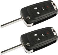 🔑 2-pack shell case & pad for buick, chevy, gmc key fob keyless entry remote - enhanced seo logo