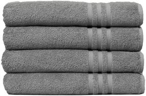 img 2 attached to 🛀 ECO TOWELS - 100% Cotton Bath Towels for Bathroom - Set of 4 Bath Towel - Highly Absorbent 27”x54” Shower Towels