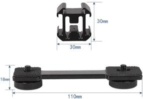 img 3 attached to Extension Bracket with Triple Cold Shoe Mount for Zhiyun Smooth 4/Q, DJI OSMO Mobile 2, and Feiyu Vimble 2 Gimbal Stabilizer – Enhances Stability, Accommodates Microphone, LED Video Light, and Light Mount Plate Adapter