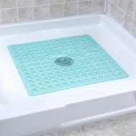 🚿 enhanced slip-resistant aqua square shower stall mat by slipx solutions (21 inch sides, 160 suction cups, superior drainage) logo