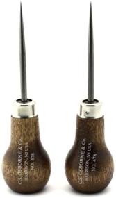 img 1 attached to 🔨 C.S. Osborne Scratch Awl #478 (3-7/8" Long) Leather Tools - Set of 2 | Made in USA