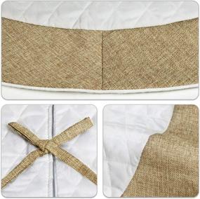 img 1 attached to 🎄 Meriwoods 48 Inch Burlap Quilted Tree Skirt: Rustic Xmas Decor with Linen & White Accents