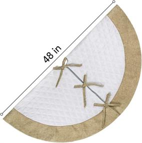 img 2 attached to 🎄 Meriwoods 48 Inch Burlap Quilted Tree Skirt: Rustic Xmas Decor with Linen & White Accents