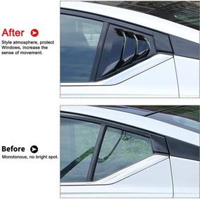 img 3 attached to 🚗 2шт. глянцевых черных задних жалюзи на боковые окна из ABS для Nissan Altima 2019-2021 гг. - гоночный стиль жалюзи с вентиляционным жалюзи и крышкой для теней