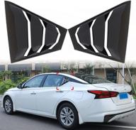🚗 2pcs gloss black abs rear side window louvers for 2019-2021 nissan altima - racing style louvers with air vent louver scoop shades cover logo