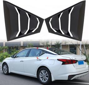 img 4 attached to 🚗 2PCS Gloss Black ABS Rear Side Window Louvers for 2019-2021 Nissan Altima - Racing Style Louvers with Air Vent Louver Scoop Shades Cover