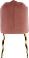 🪑 modern contemporary iconic home chelsea dining side chair set of 2 - vertical channel quilted velvet upholstered crown top back and seat with solid gold tone metal legs, blush logo