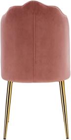 img 1 attached to 🪑 Modern Contemporary Iconic Home Chelsea Dining Side Chair Set of 2 - Vertical Channel Quilted Velvet Upholstered Crown Top Back and Seat with Solid Gold Tone Metal Legs, Blush