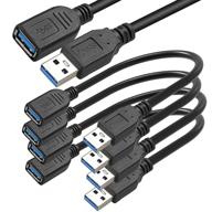 🔌 saitech it 4 шт. короткий удлинительный кабель usb 3.0 15 см: кабель-удлинитель от мужчины к женщине логотип