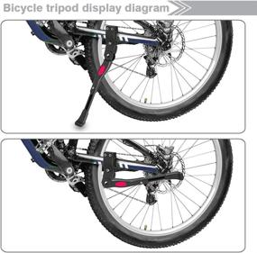 img 3 attached to Adjustable Adult Bicycle Kickstand Side Stand - For Mountain and Road Bikes with 22-28 Inch Wheel Diameter, Including Mountain Bikes and 700C Road Bikes