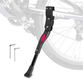 img 4 attached to Adjustable Adult Bicycle Kickstand Side Stand - For Mountain and Road Bikes with 22-28 Inch Wheel Diameter, Including Mountain Bikes and 700C Road Bikes