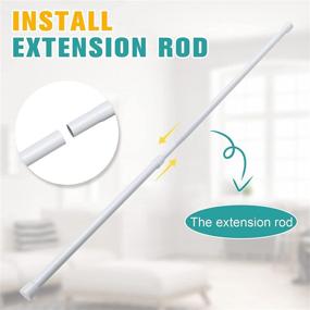 img 2 attached to 🔧 Blu-Pier Tech Upgrade Tension Rods - 28 to 43 inch Adjustable Heavy Duty Curtain Rod 1 Pack - White, Ideal for Windows, Curtains, Doorways, Bathrooms, Closets