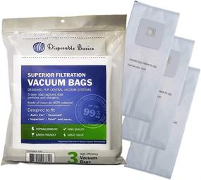 img 4 attached to Central Vacuum Systems ELH3: Pack 🧹 of 3 Disposable Basics HEPA Filtration Bags