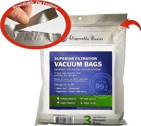 img 3 attached to Central Vacuum Systems ELH3: Pack 🧹 of 3 Disposable Basics HEPA Filtration Bags