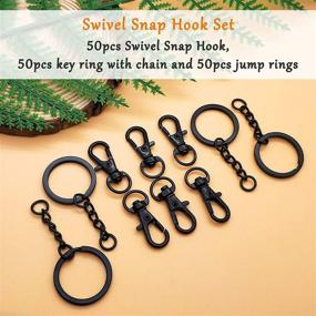 img 3 attached to 🔗 Versatile 150Pcs Black Swivel Snap Hook Set: Ideal for Keychains, Lanyards, Jewelry, and DIY Crafts Supplies