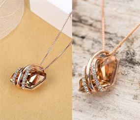 img 3 attached to Leafael Birthstone Crystal Pendant Necklace - 18K Rose Gold Plated/Silvertone, 18" Length + 2" Extender