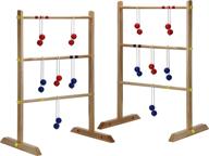 🎯 hathaway solid wood ladder toss game set in brown: fun outdoor activity for all ages! logo