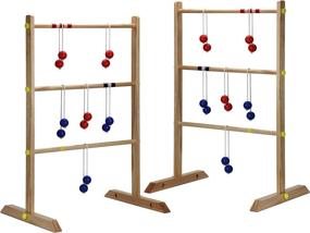 img 4 attached to 🎯 Hathaway Solid Wood Ladder Toss Game Set in Brown: Fun Outdoor Activity for All Ages!