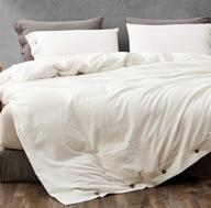 🛏️ мелинго белая органическая хлопковая постель queen полного размера: мягкое, прохладное, дышащее постельное белье - застежка на пуговице, 3-х частный однотонный комплект (1 чехол для одеяла + 2 наволочки) логотип