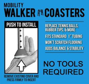 img 1 attached to 🚶 Enhance Mobility with Walker Coasters: Storm Gray, 2 Count - Top Medical Accessories