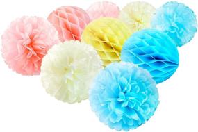 img 1 attached to Voplop Summer Wind Set: Stunning Tissue Paper Pom Poms, Flowers, Lanterns & Garland for Weddings, Birthdays, and Baby Showers