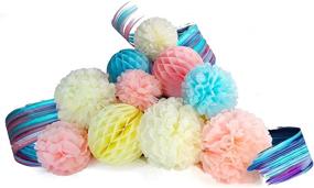 img 3 attached to Voplop Summer Wind Set: Stunning Tissue Paper Pom Poms, Flowers, Lanterns & Garland for Weddings, Birthdays, and Baby Showers