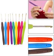 9-piece aluminum crochet hooks with 🧶 plastic handles: 0.02-0.1 inch range knitting set logo