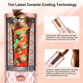 img 1 attached to Беспроводной автоматический волосокрут: передовой портативный перезаряжаемый керамический барабан для завивки волос с 6 режимами и таймерами - инновационный вращающийся инструмент для укладки волос.