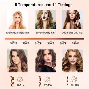 img 2 attached to Cordless Auto Hair Curler: Advanced Portable Rechargeable Ceramic Barrel Curling Iron with 6 Temps & Timers - Innovative Rotating Hair Styling Tool