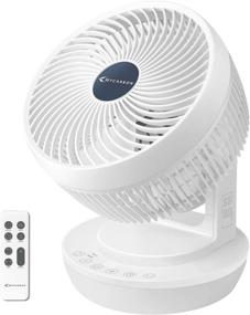 img 4 attached to 🌀 MYCARBON Quiet Air Circulator Fan: Powerful DC Motor Desk Fan with Remote, 8 Speeds, 3 Modes, 8H Timer - Perfect Cooling Table Fan for Bedroom, Offices, or Whole Room