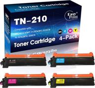 🖨️ (4-pack, black+cyan+magenta+yellow) compatible tn 210 tn210 toner cartridges for brother mfc-9120cn 9320cw 9010cn hl-3070cw 3075cw 3040cn 3045cn printer, by easyprint logo