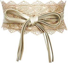 img 4 attached to 🎀 Stylish Women's Leather Waistband with Delicate Bowknot - Must-Have Women's Accessory