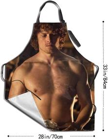img 2 attached to 🌊 antcreptson Waterproof Apron - Sam Heughan Outlander1 Piece, Adjustable Waist Strap, Black, 28 X 33 inches