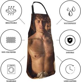 img 1 attached to 🌊 antcreptson Waterproof Apron - Sam Heughan Outlander1 Piece, Adjustable Waist Strap, Black, 28 X 33 inches