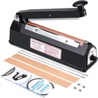 🔒 metronic 8 inch impulse bag sealer: efficient poly bag sealing machine with repair kit - black логотип